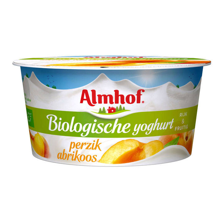 Almhof Bio yoghurt perzik abrikoos 150gr