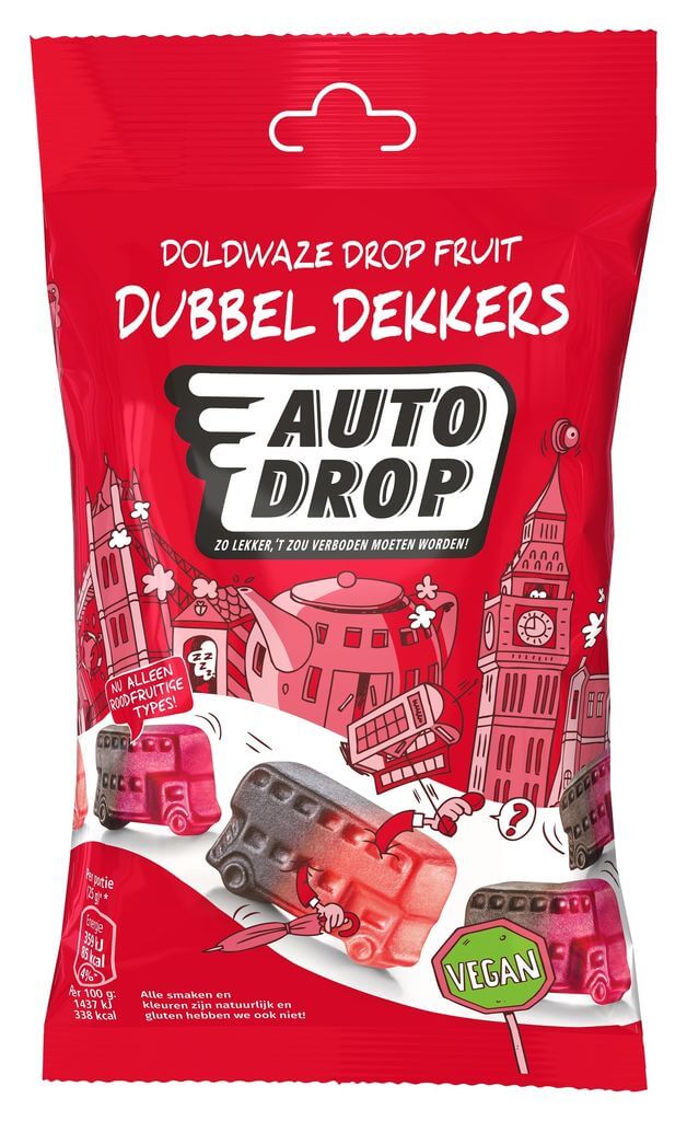 Autodrop Dubbeldekkers vegan 85gr