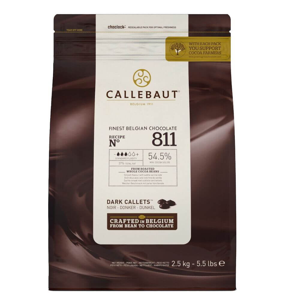 Callebaut Chocolade callets puur nr811 2,5kg