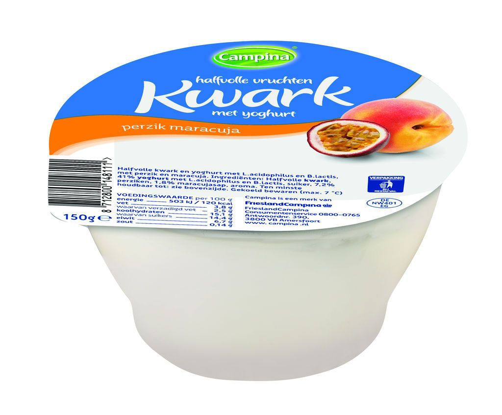 Campina Vruchtenkwark perzikmaracuja 150gr