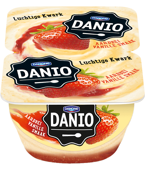 Danio Kwark vanille aardbei 125gr