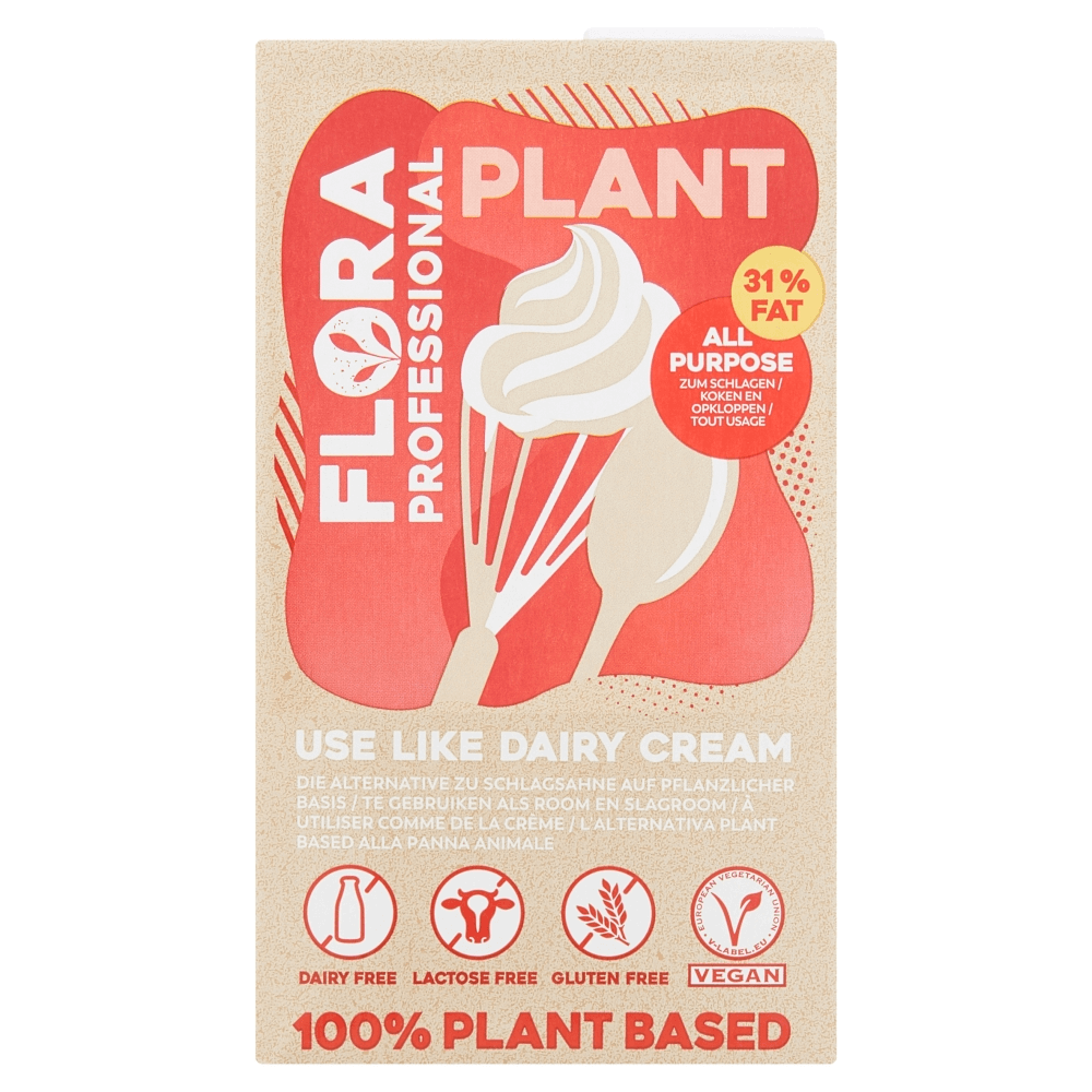 Flora Plantaardige kookroom 31% vet lactosevrij 1lt