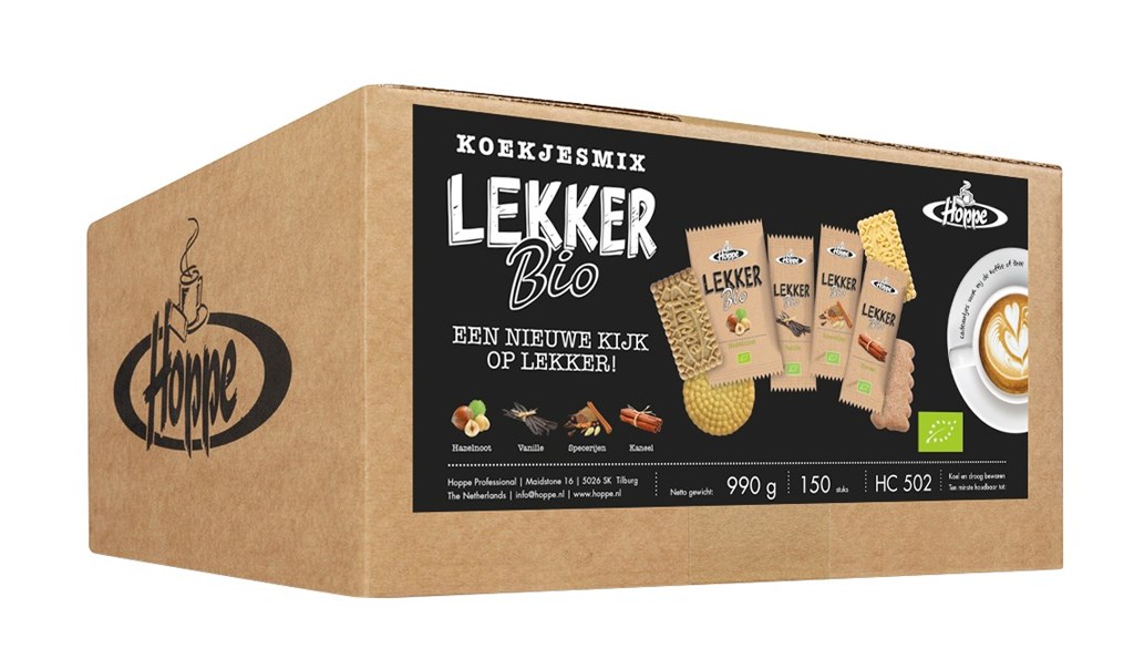 Hoppe Lekker BIO koffiekoekjesmix 4 smaken 990gr