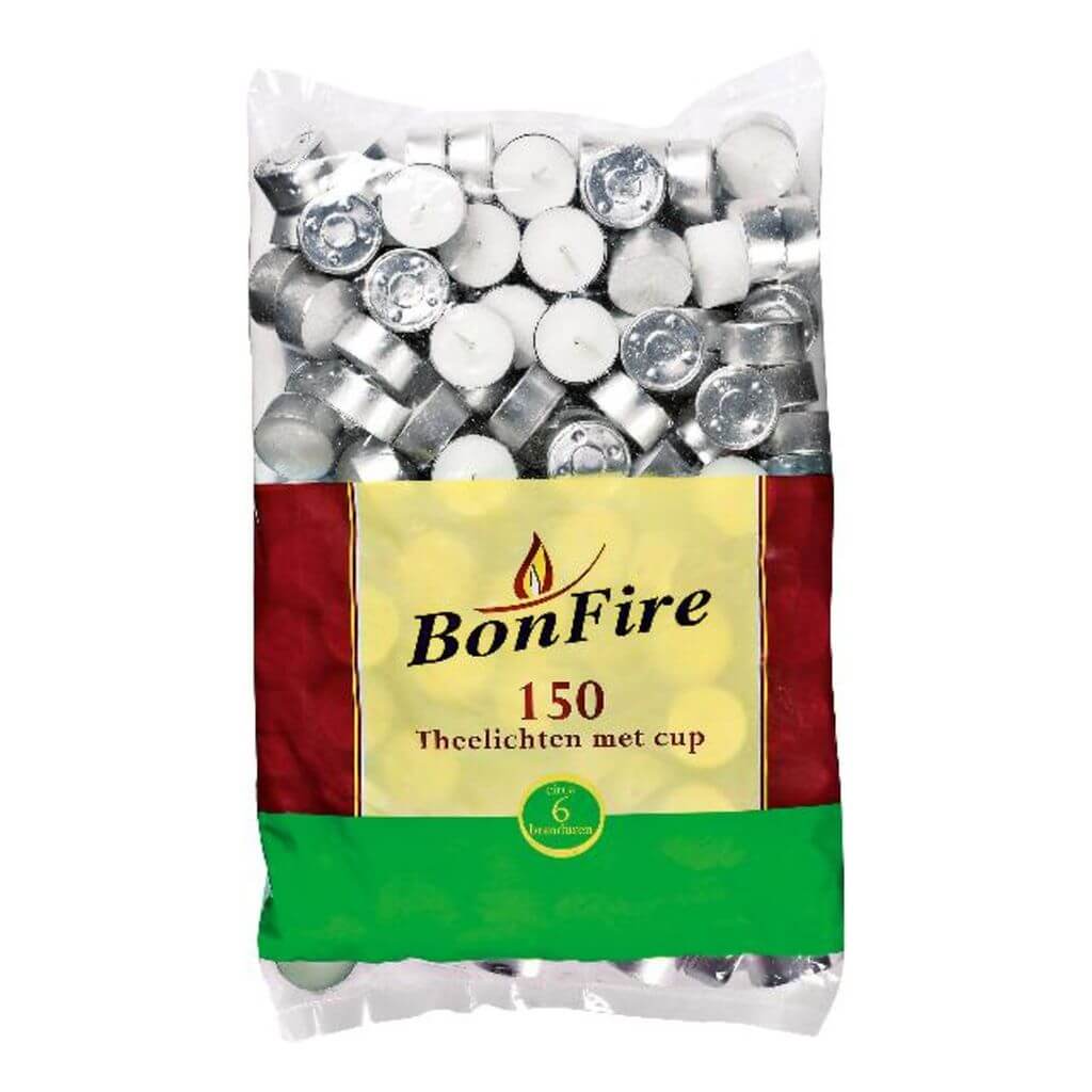 Bonfire Waxinelichtjes met cup +/- 6 branduren