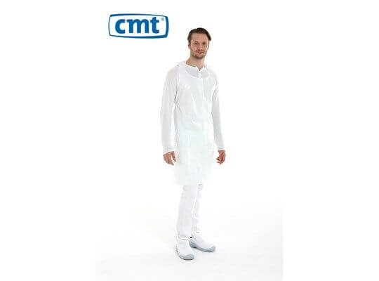 CMT Doucheschort plastic wit geruwd 60 micron 130x80cm