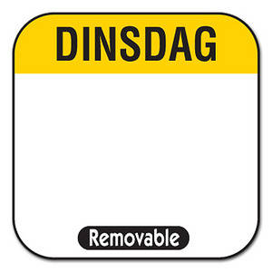 Depa Label dag dinsdag afneembaar 25x25mm