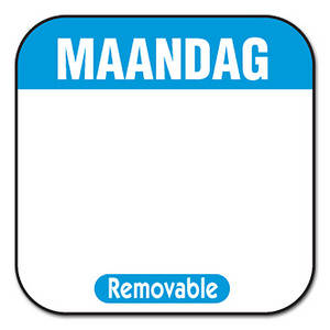 Depa Label dag maandag afneembaar 25x25mm
