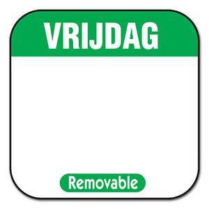 Depa Label dag vrijdag afneembaar 25x25mm