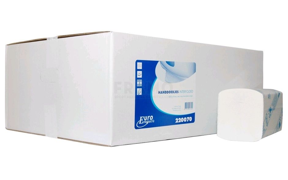 Euro Products Handdoeken Z-vouw 2-laags recycled 190vel 25x23cm
