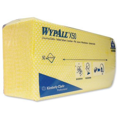 Kimberly Clark Wypall werkdoek X50 geel 1-laags
