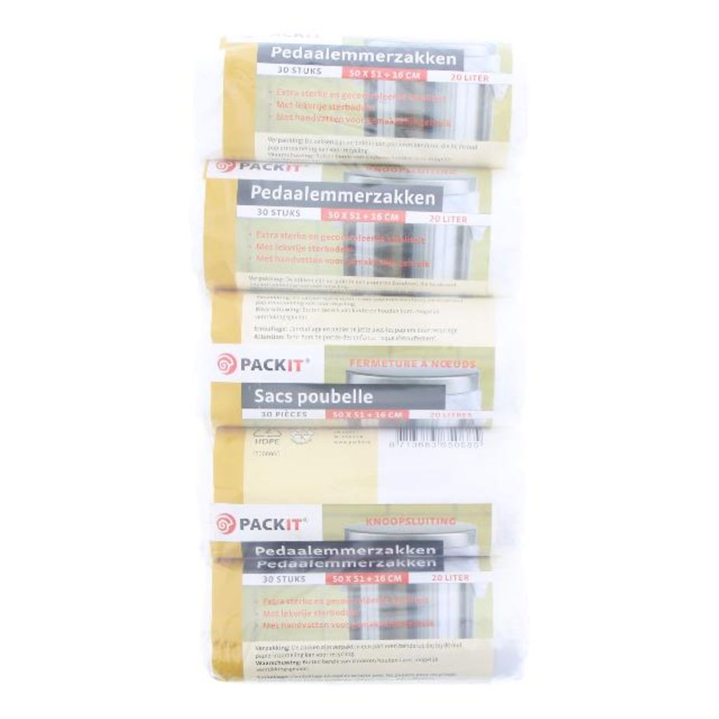 Packit Pedaalemmerzak HDPE transparant 50X51CM + 16CM 30st