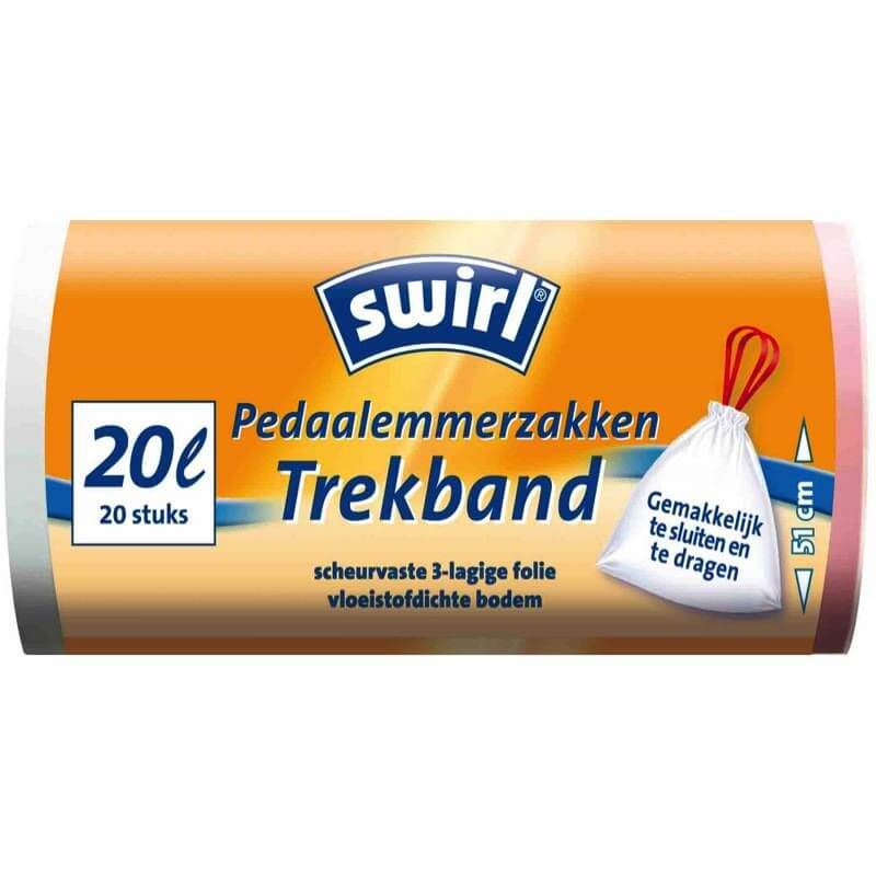 SWIRL Pedaalemmerzak trekband 3x20stuks, 20lt