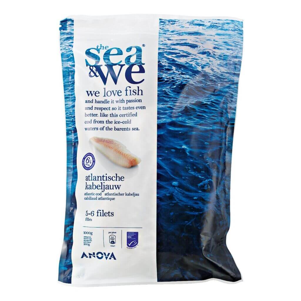 Sea & We Kabeljauwfilets 160-200gr in zak van 1kg
