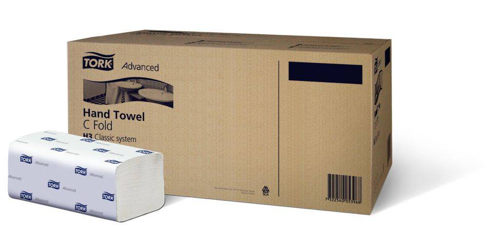 Tork Advanced handdoeken c-vouw wit 41x25cm