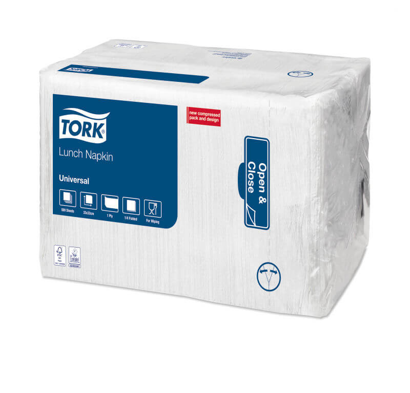 Tork Servetten wit 1-laags 33x33cm