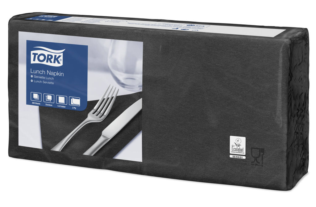 Tork Servetten zwart 2-laags 33x33cm