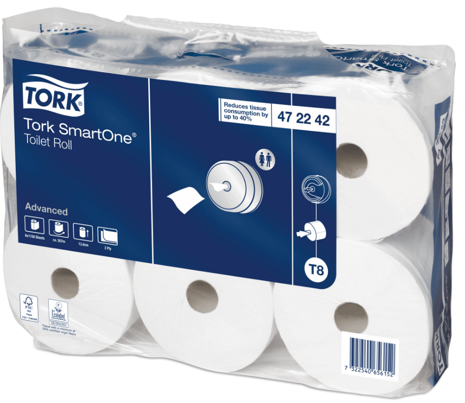 Tork Toiletpapier SmartOne wit 2-laags T8 207m