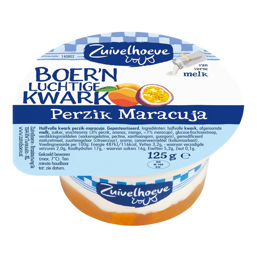 Zuivelhoeve Kwark perzik maracuja 125gr