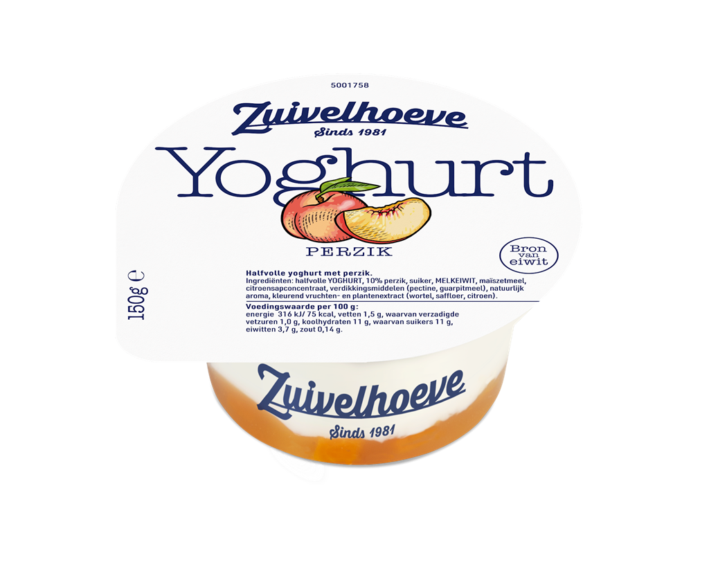 Zuivelhoeve Yoghurt perzik 150gr