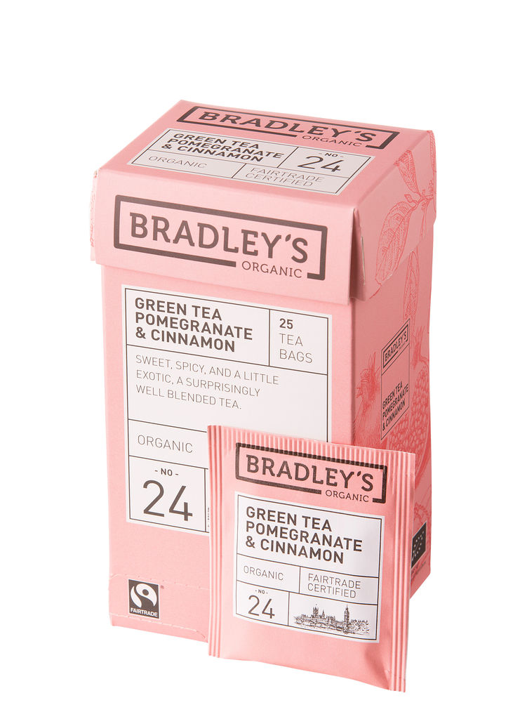 Bradley's Green tea pomegranate & cinnamon ft + bio 2gr