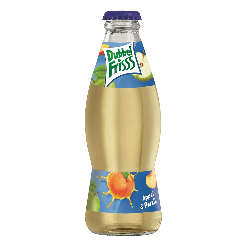 Dubbelfrisss Appel perzik glas 20cl