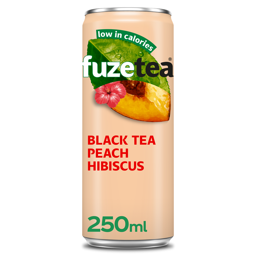 Fuze Tea Black tea peach hibiscus 24 blik 25cl
