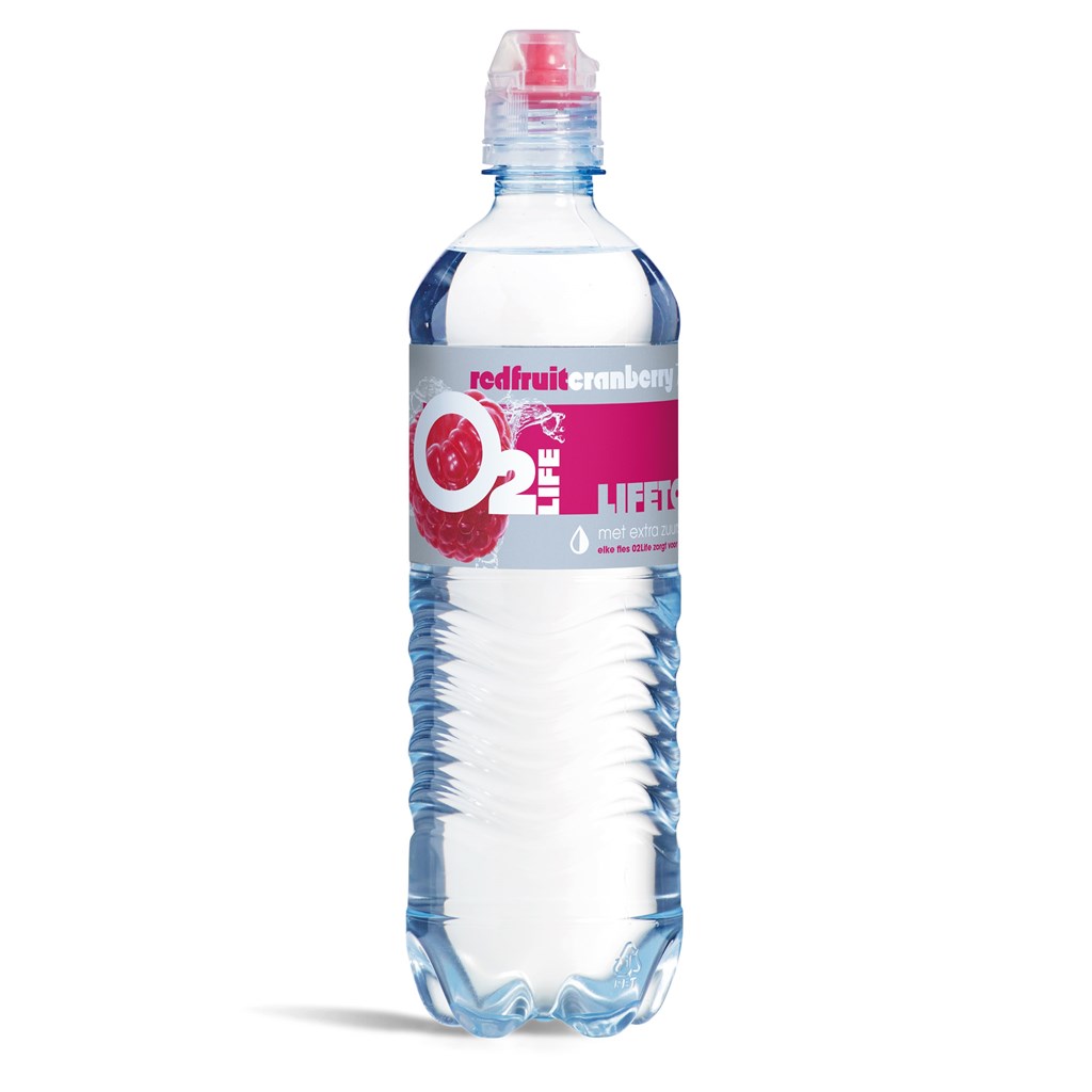 O2 Life Mineraalwater red fruit/cranberry petfles 75cl