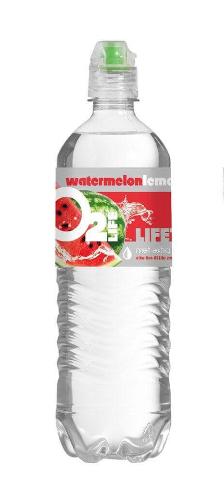 O2 Life Mineraalwater watermelon/lemon petfles 75cl