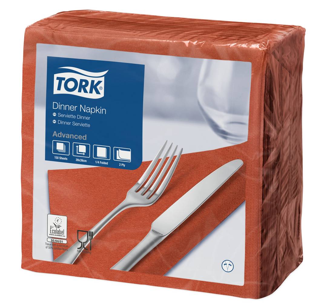 Tork Servetten terracotta 2-laags 4-vel 39x39cm