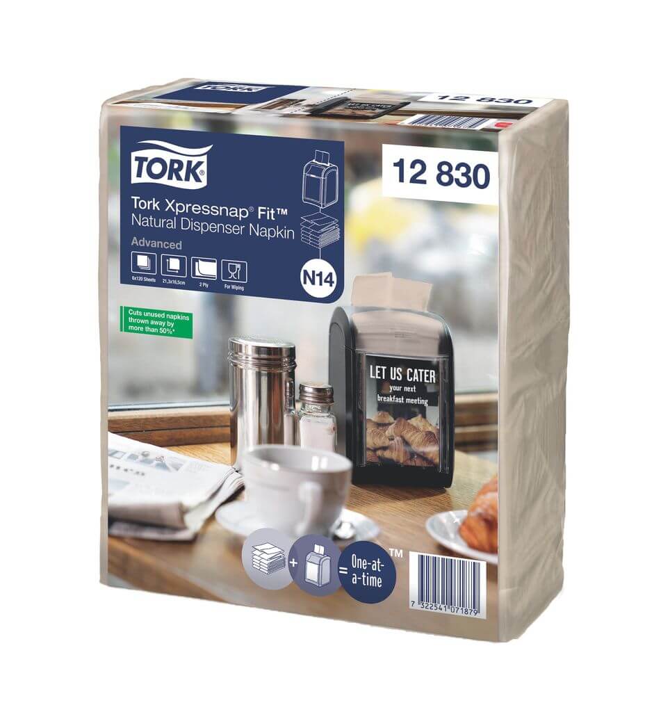 Tork Xpressnap Fit servetten naturel 2lg 21,3x16,5cm