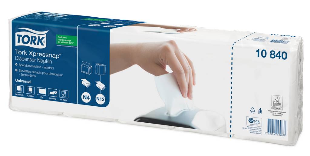 Tork Xpressnap servetten wit 1lg 21,3x33cm